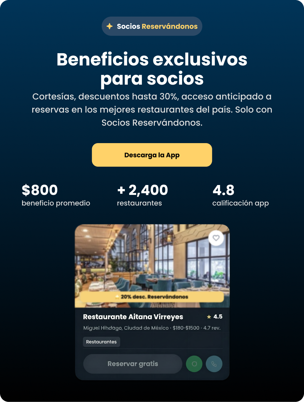 Beneficios exclusivos para socios