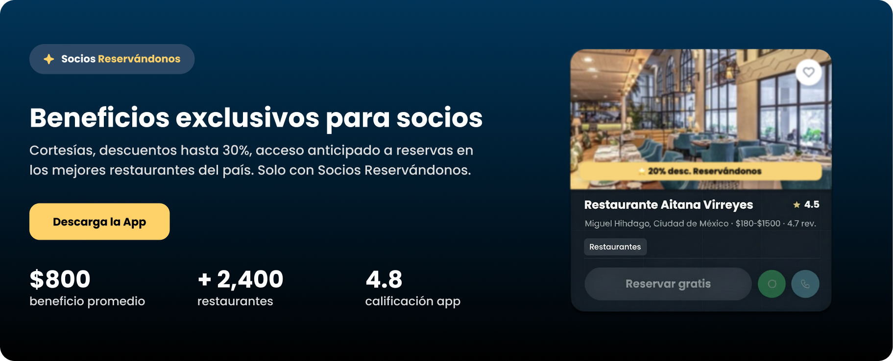 Beneficios exclusivos para socios